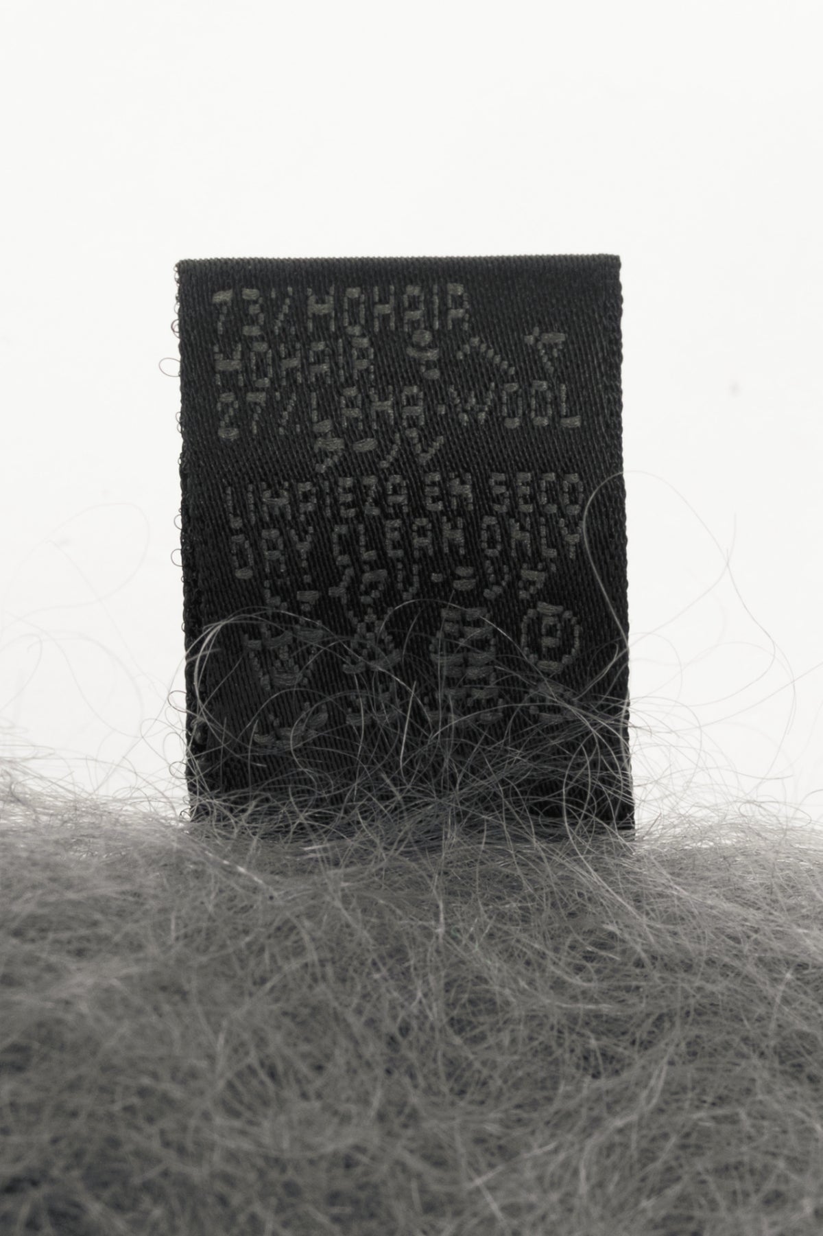 Loewe Grey Mohair & Wool Logo-Patch Scarf