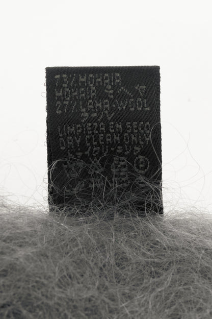 Loewe Grey Mohair & Wool Logo-Patch Scarf