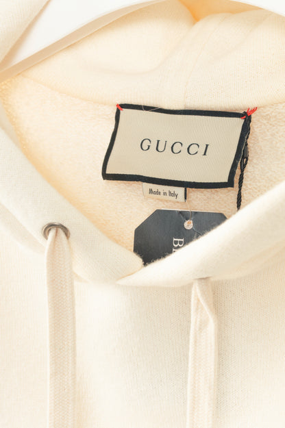 Gucci Off-White Cotton French-Terry Logo-Graphic Hoodie