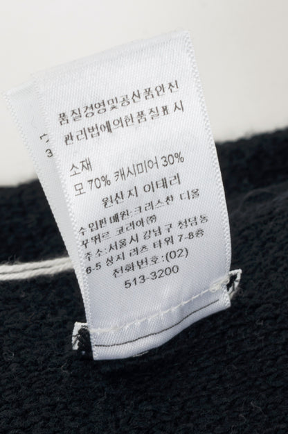 Dior J'Adior Black Wool & Cashmere Logo-Jacquard Scarf