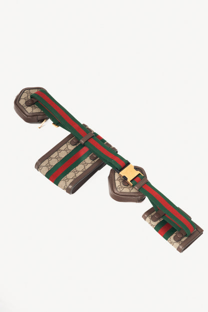 Gucci Beige & Ebony GG Supreme Web 4-Set Utility Belt Bag