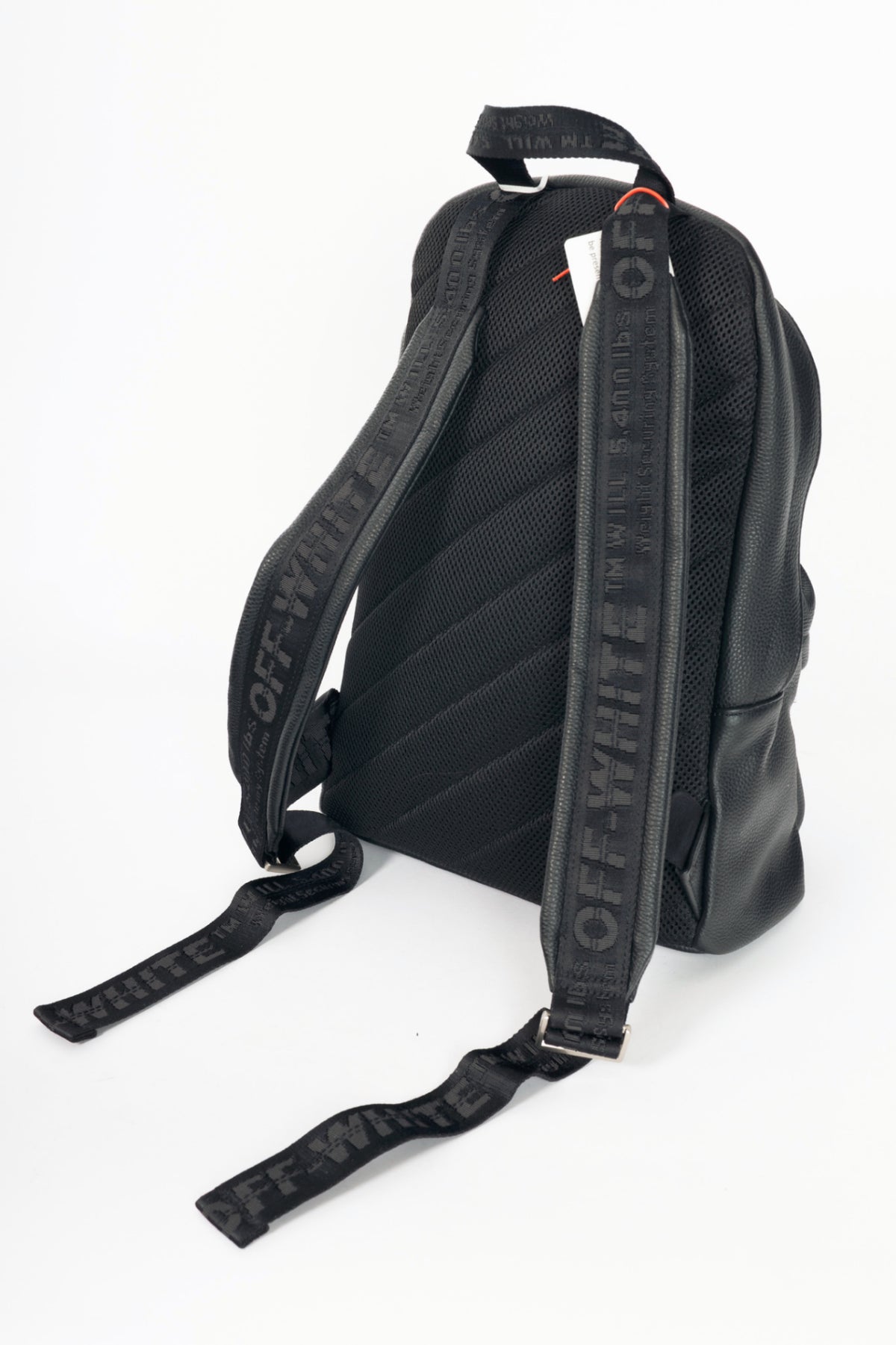 Off-White Black Pebbled-Leather Classic Dome Backpack