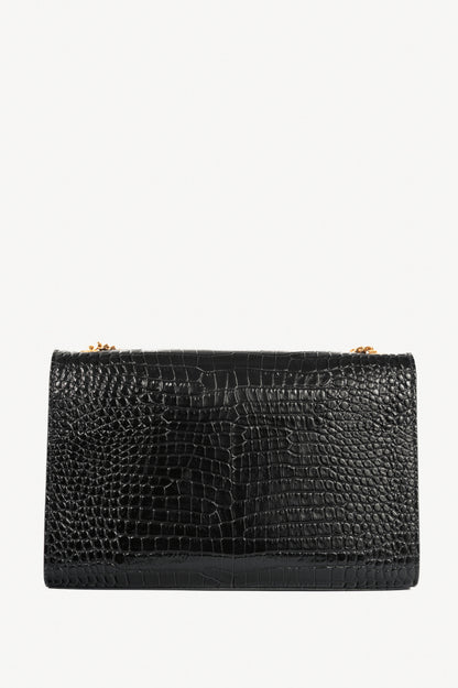 Saint Laurent Nero Cocco Print Monet YSL Monogramme Shoulder Bag