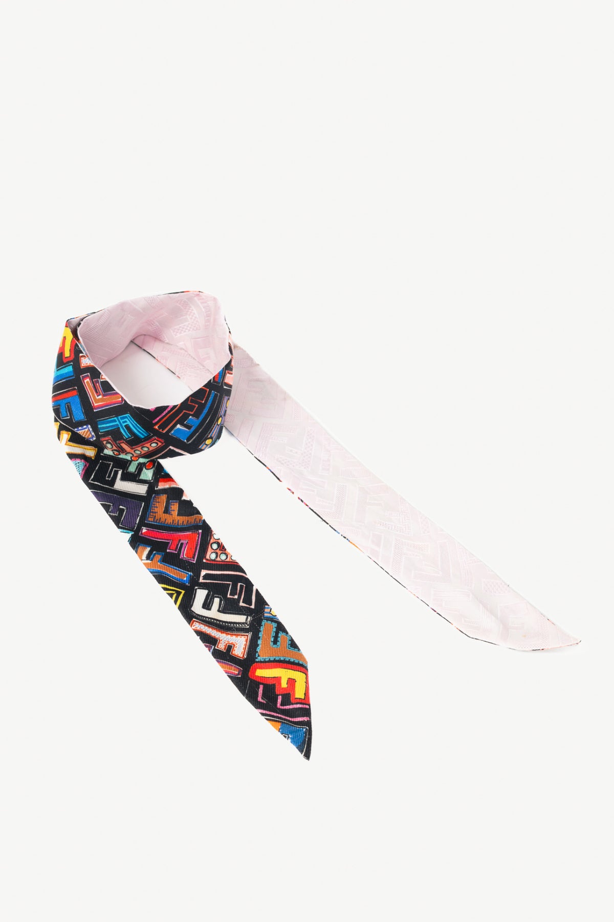 Fendi Black Multicolour Fun Fair Print Silk Bandeau