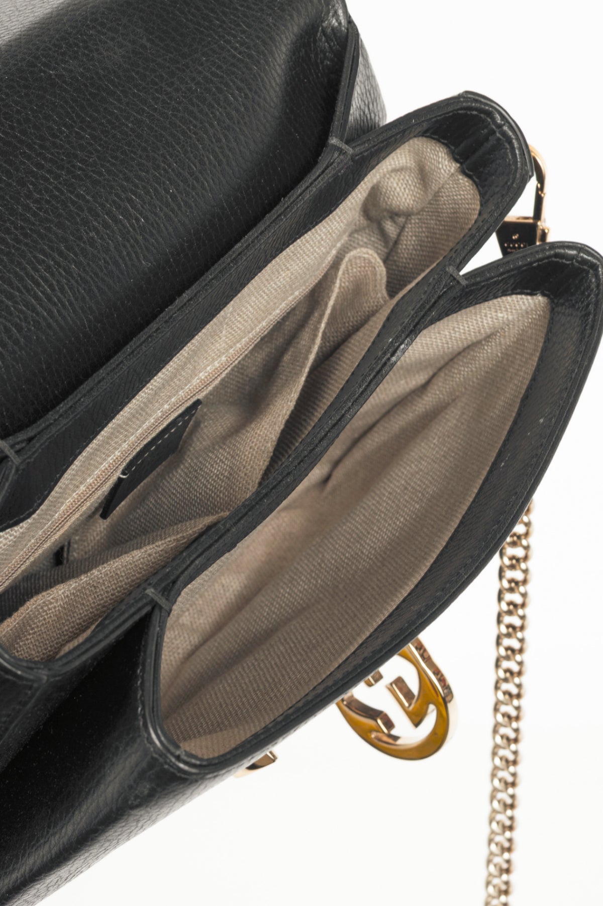 Gucci Black Pebbled-Leather Interlocking G 2-Way Handbag