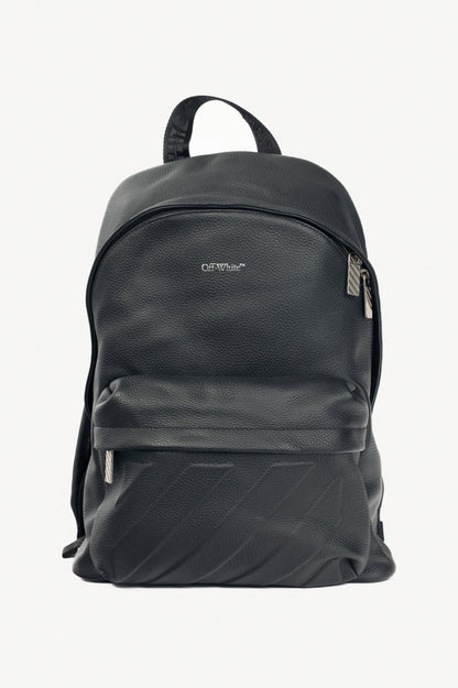 Off-White Black Pebbled-Leather Classic Dome Backpack