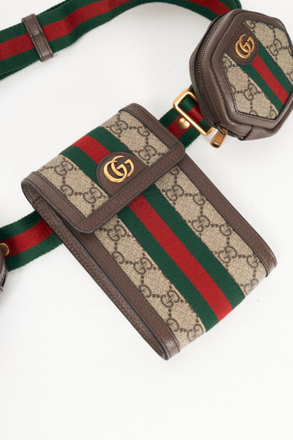 Gucci Beige & Ebony GG Supreme Web 4-Set Utility Belt Bag