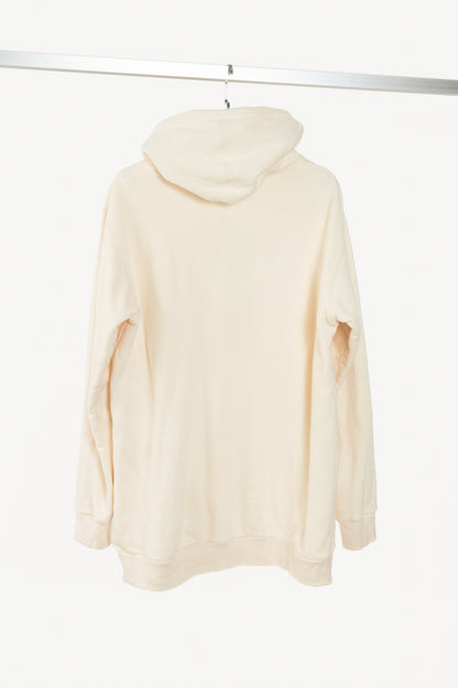 Gucci Ivory Embroidered-Bear Cotton French-Terry Logo Hoodie