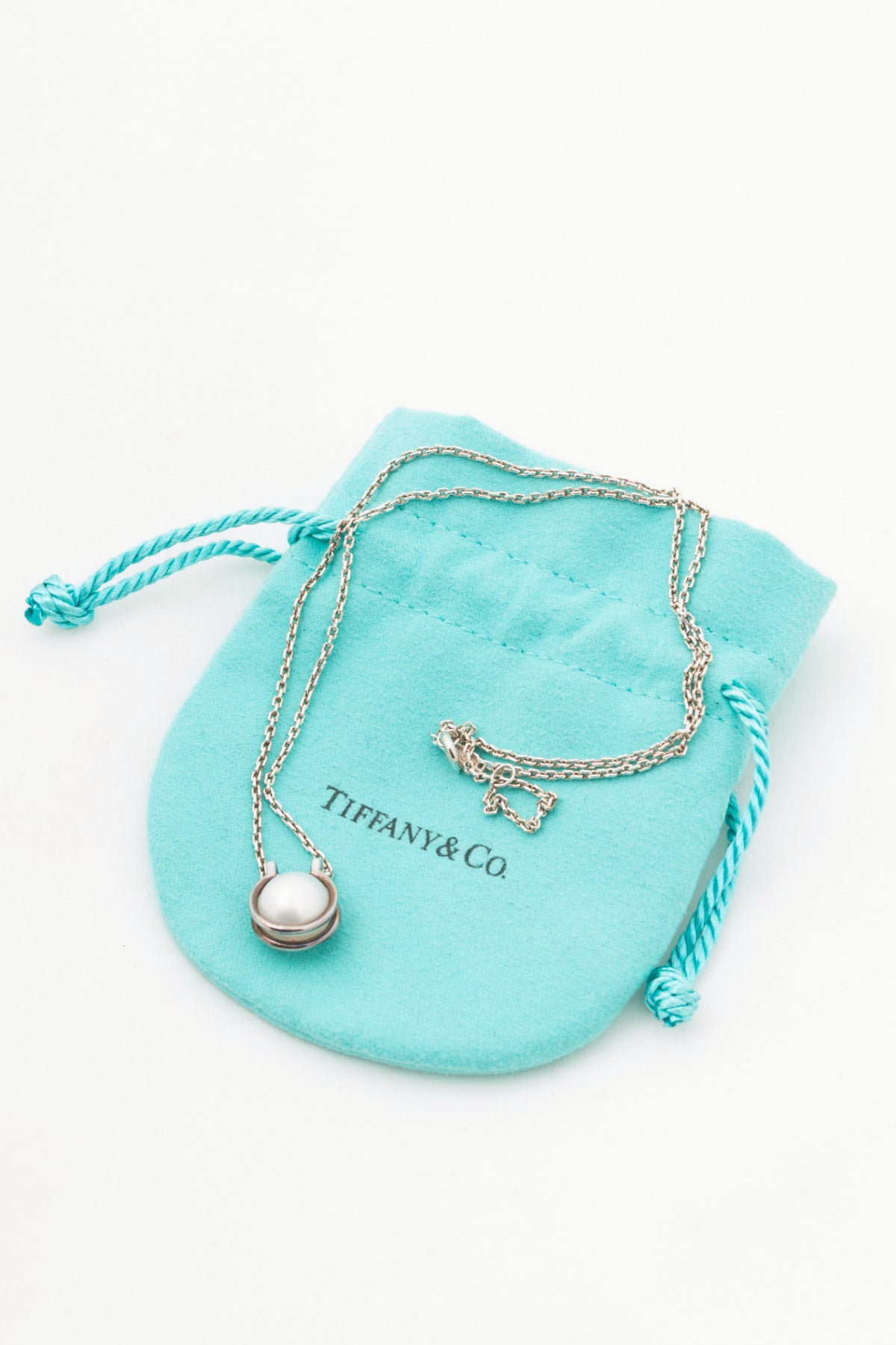 Tiffany & Co. HardWear Sterling Silver Freshwater Pearl Link Pendant Necklace