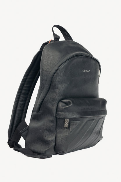 Off-White Black Pebbled-Leather Classic Dome Backpack