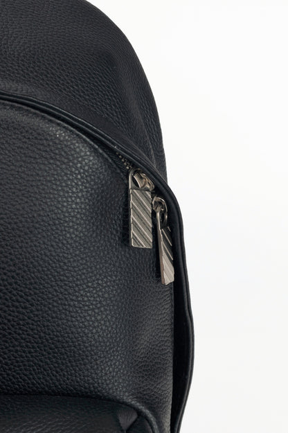 Off-White Black Pebbled-Leather Classic Dome Backpack