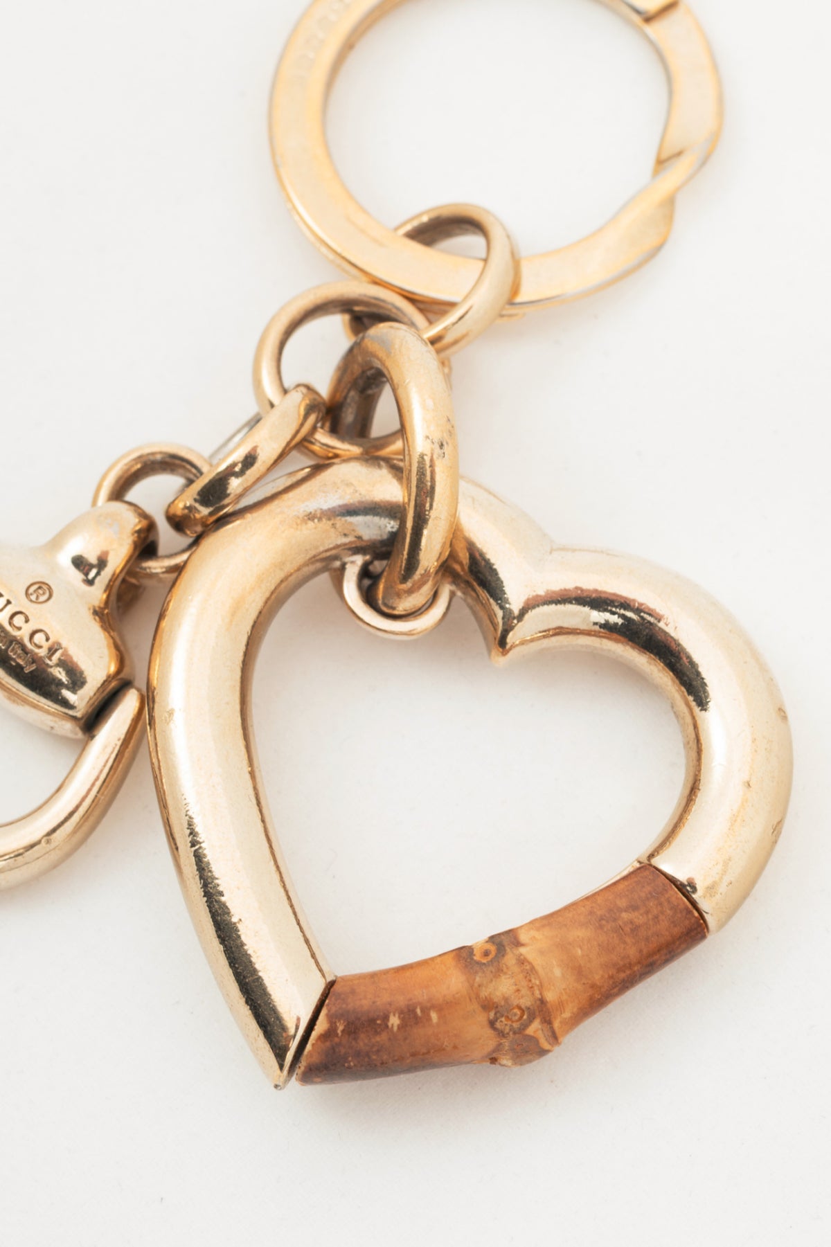 Gucci Gold-Tone Bamboo-Heart Keyring
