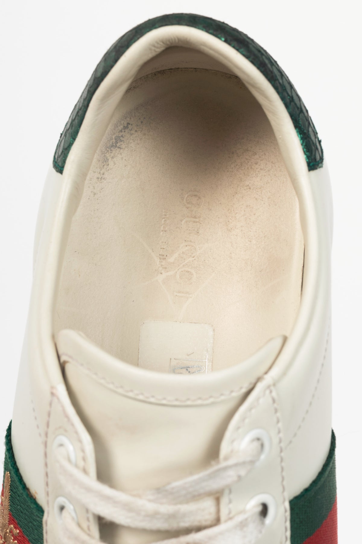 Gucci Ace Bee White Leather Lace-Up Sneakers