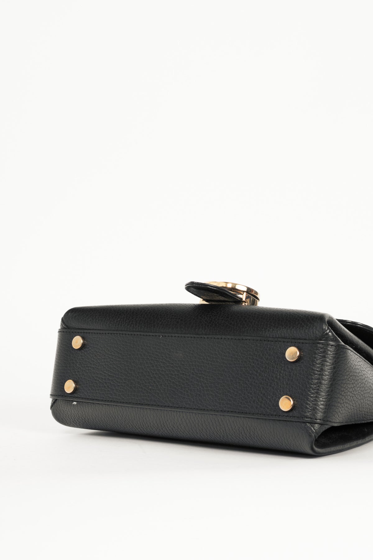 Gucci Black Pebbled-Leather Interlocking G 2-Way Handbag