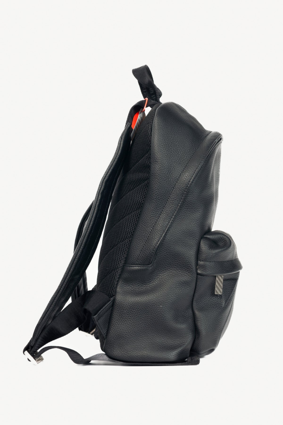 Off-White Black Pebbled-Leather Classic Dome Backpack