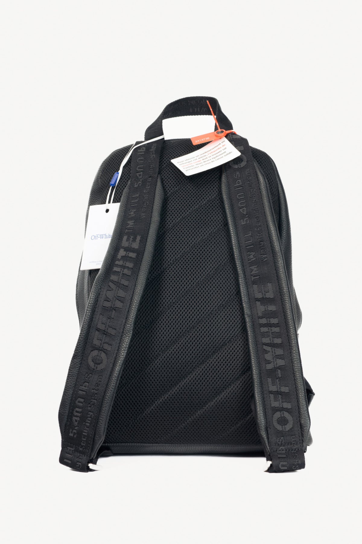 Off-White Black Pebbled-Leather Classic Dome Backpack