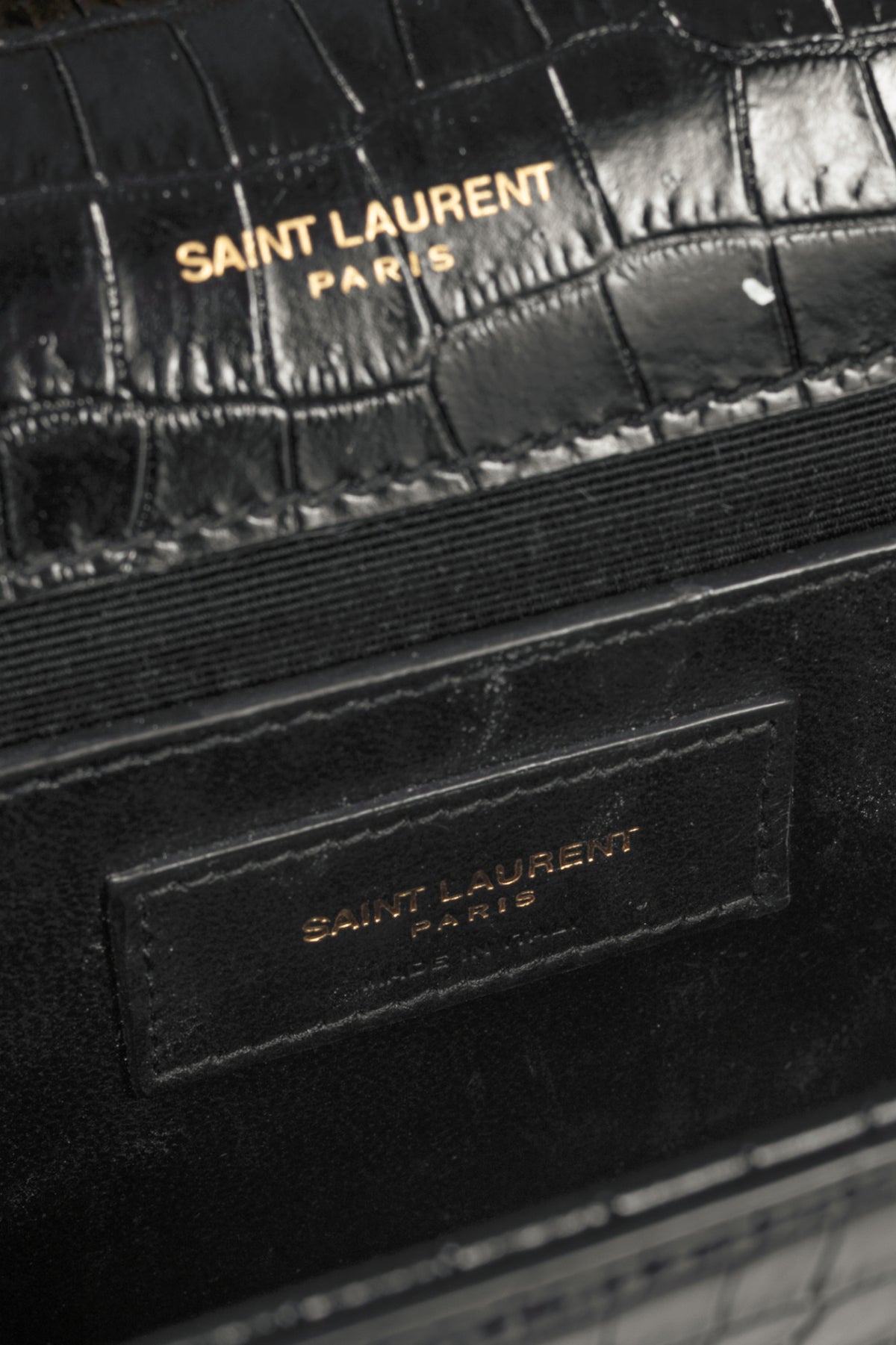 Saint Laurent Nero Cocco Print Monet YSL Monogramme Shoulder Bag