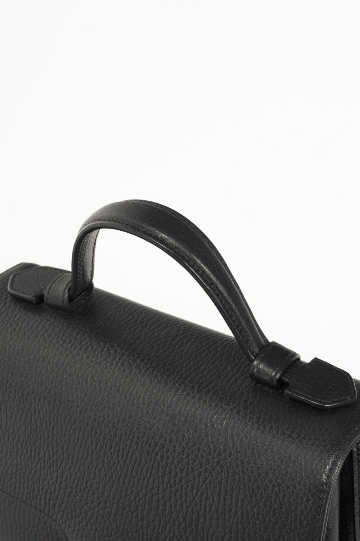 Gucci Black Pebbled-Leather Interlocking G 2-Way Handbag