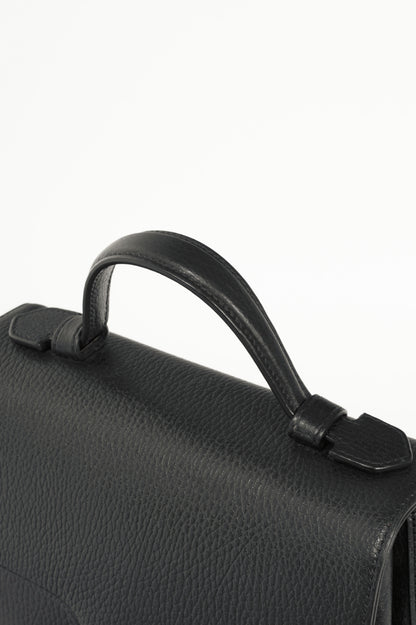 Gucci Black Pebbled-Leather Interlocking G 2-Way Handbag