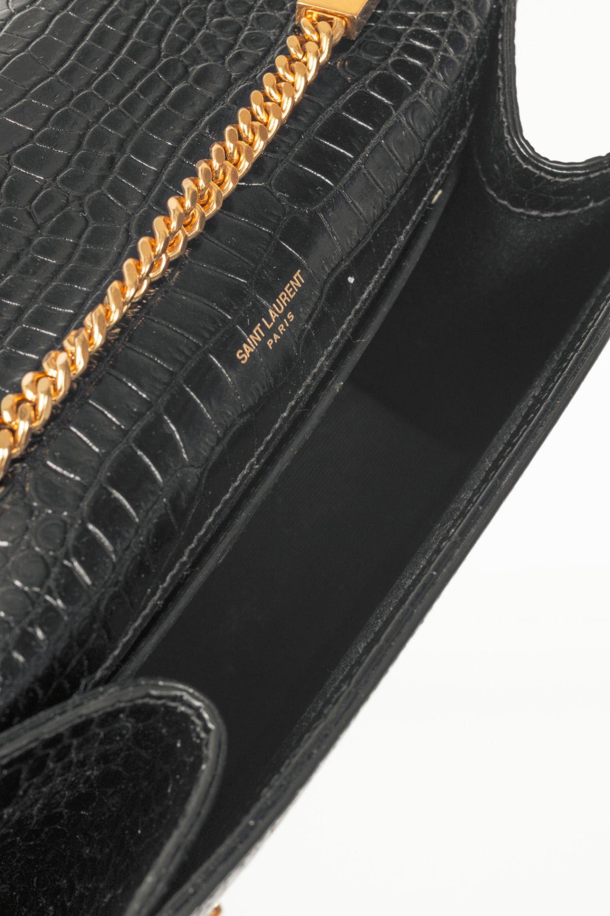 Saint Laurent Nero Cocco Print Monet YSL Monogramme Shoulder Bag
