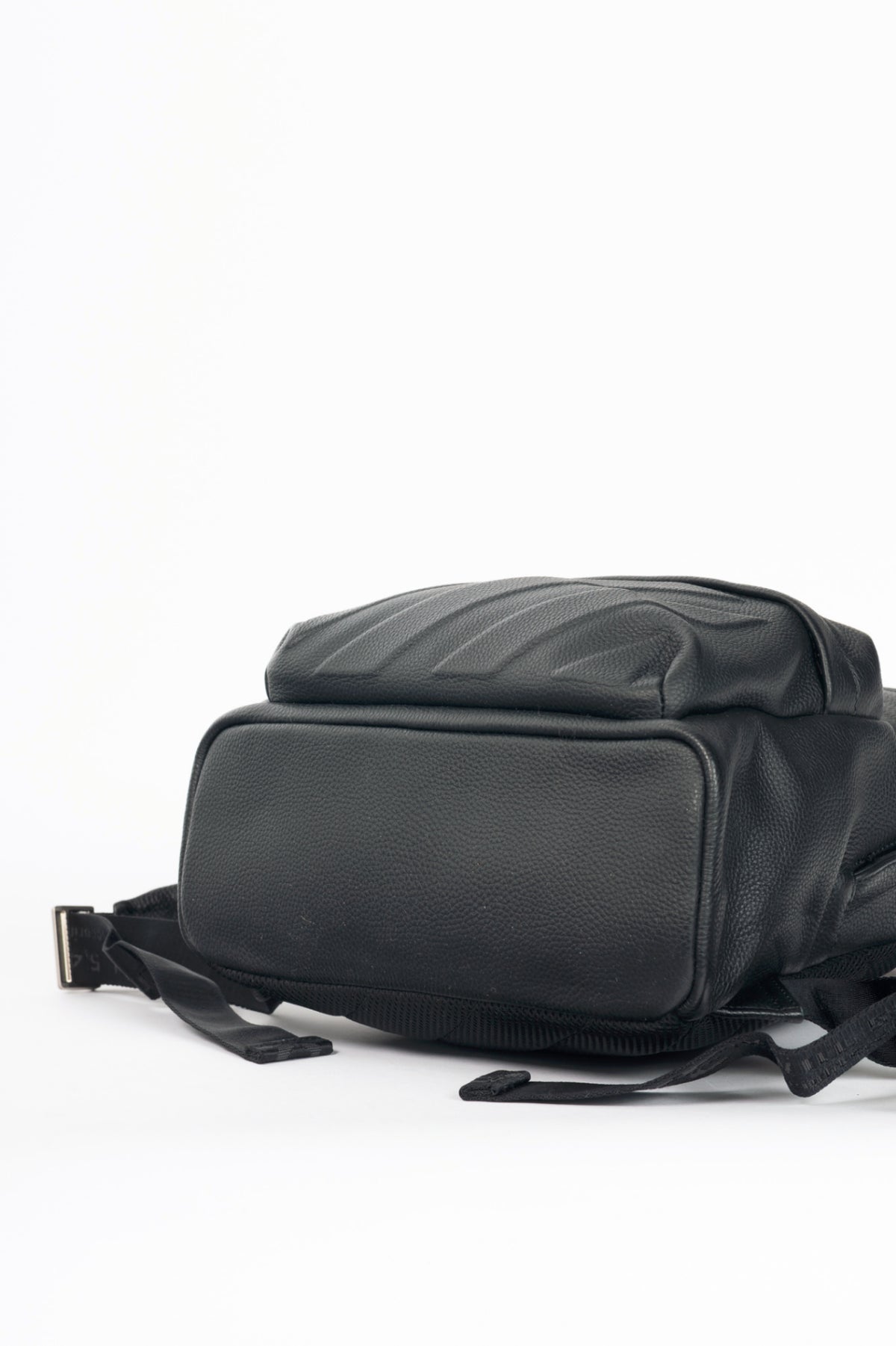 Off-White Black Pebbled-Leather Classic Dome Backpack