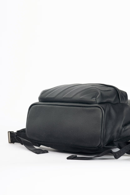 Off-White Black Pebbled-Leather Classic Dome Backpack