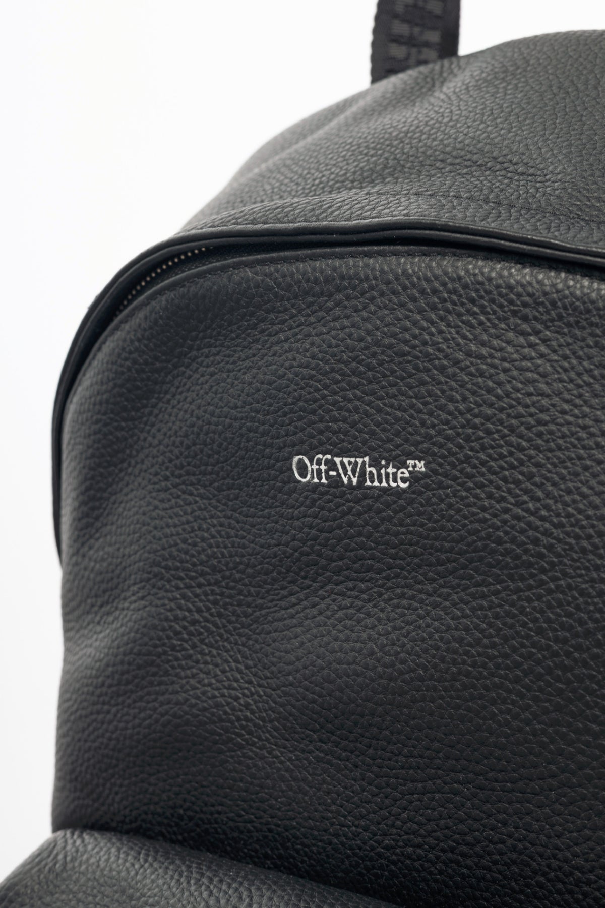 Off-White Black Pebbled-Leather Classic Dome Backpack