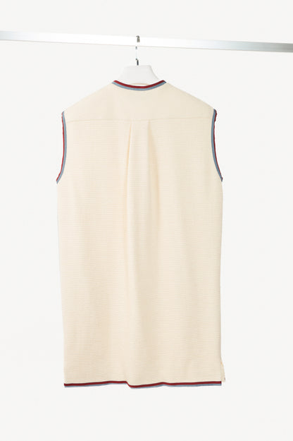 Gucci PF19 Ivory Grosgrain-Trimmed Wool-Blend Tweed Mini Dress