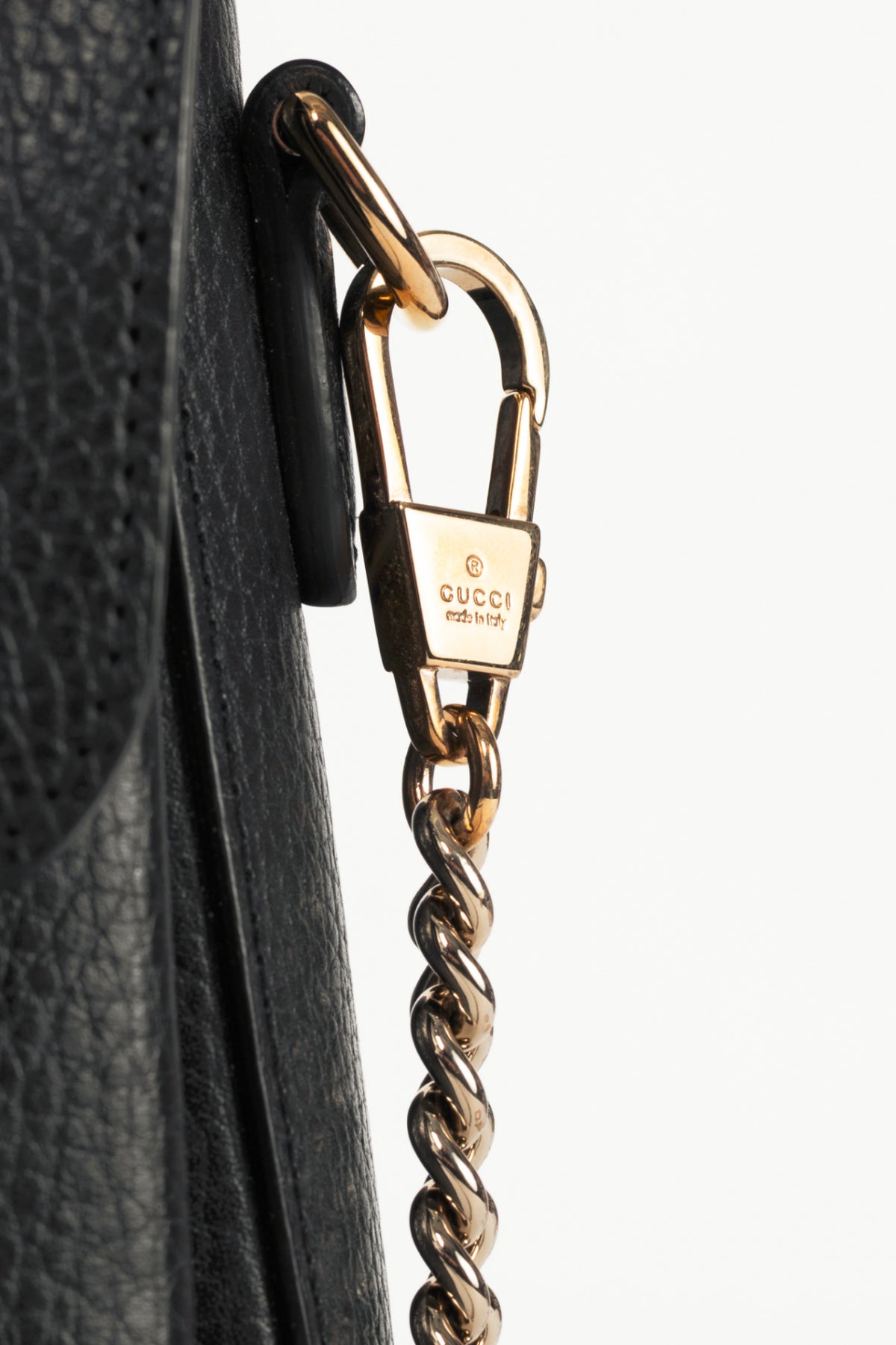 Gucci Black Pebbled-Leather Interlocking G 2-Way Handbag