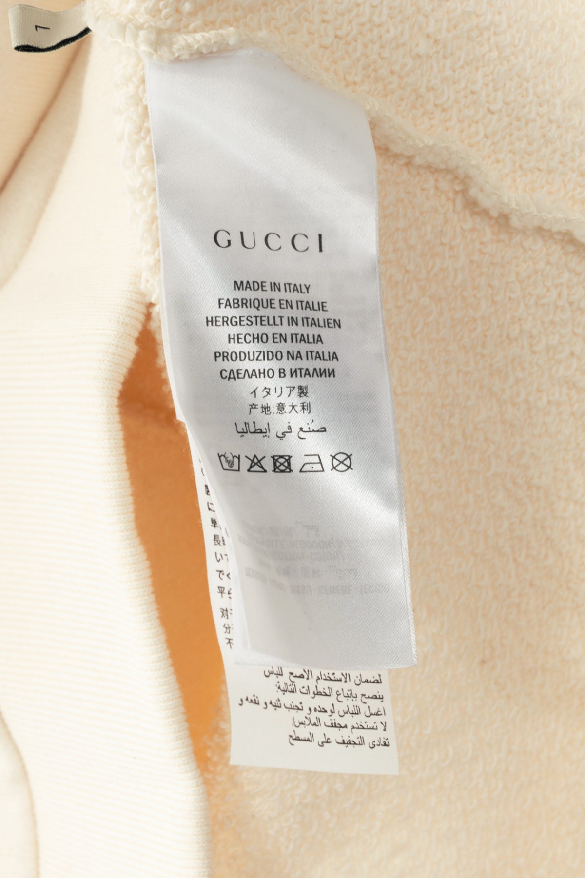 Gucci Off-White Cotton French-Terry Logo-Graphic Hoodie