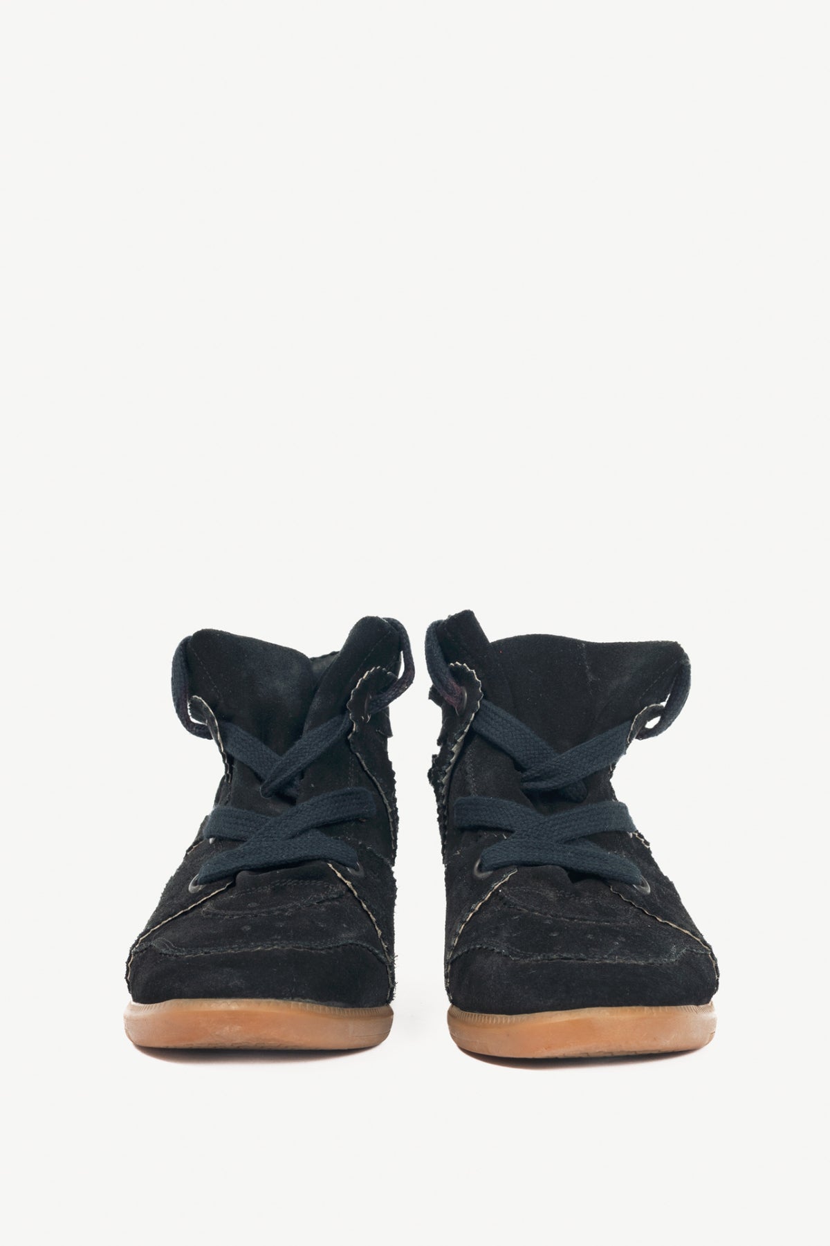 Isabel Marant Bobby Black Suede Hidden-Wedge Sneakers