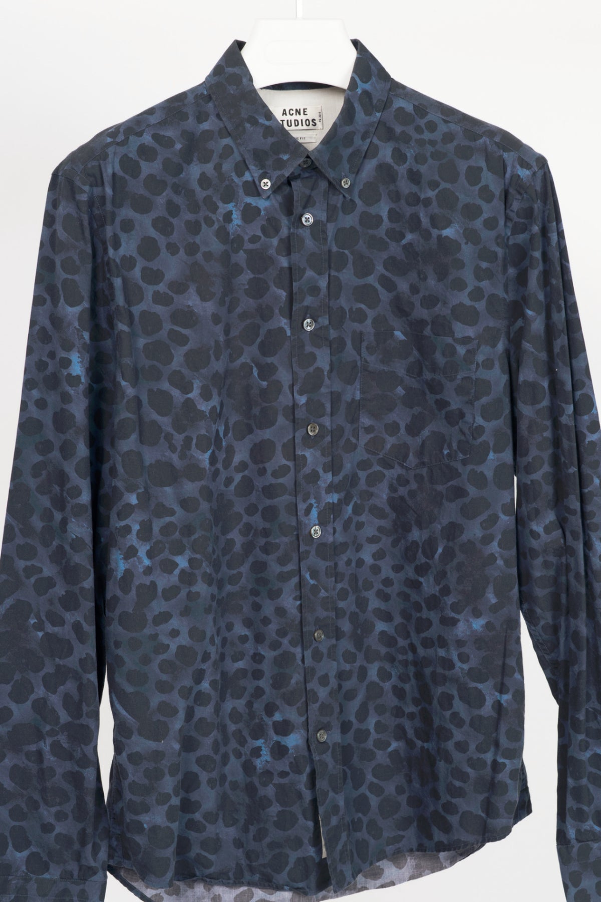 Acne Studios Isherwood Blue Animal Printed Buttoned Shirt
