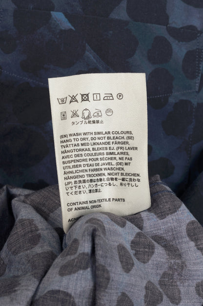 Acne Studios Isherwood Blue Animal Printed Buttoned Shirt