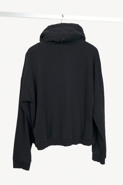 Versace Jeans Couture Black Cotton Embroidered Baroque Logo Hoodie