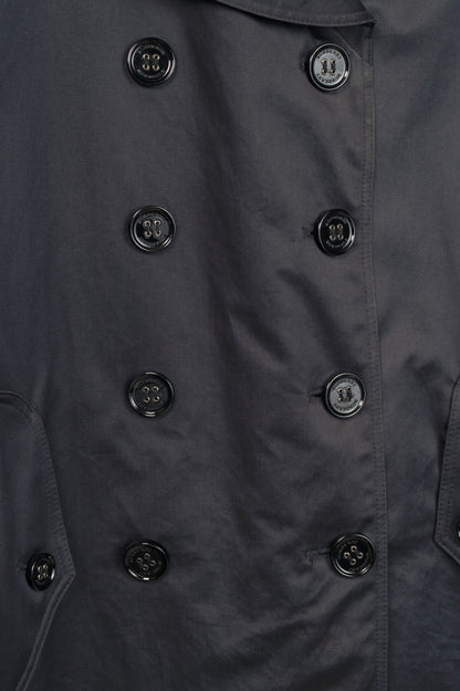 Burberry Navy Cotton Gabardine Belted Double-Breasted Trench Coat