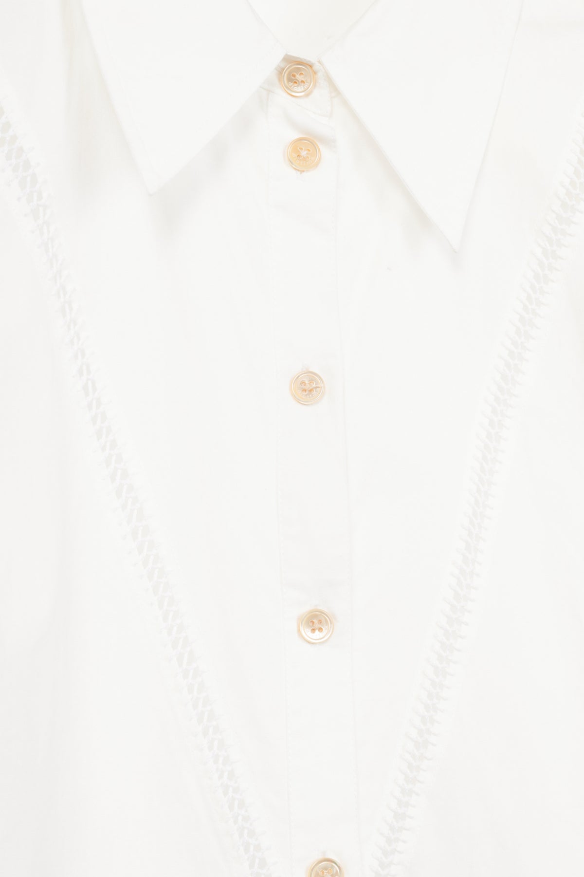 Diotima Ritual White Crochet-Trimmed Gathered Cotton-Poplin Midi Shirt Dress