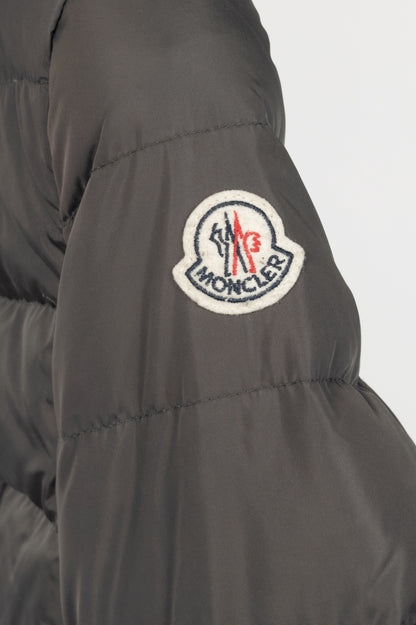 Moncler Flammette Grey Nylon Hidden-Hood Puffer Down Jacket