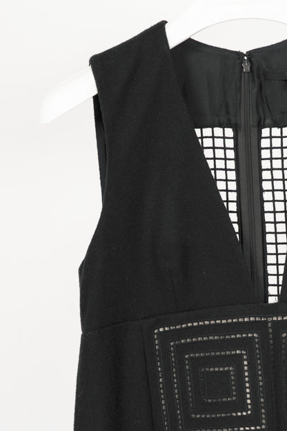 Tibi AW12 Runway Navy Wool-Blend Crochet Sleeveless Dress