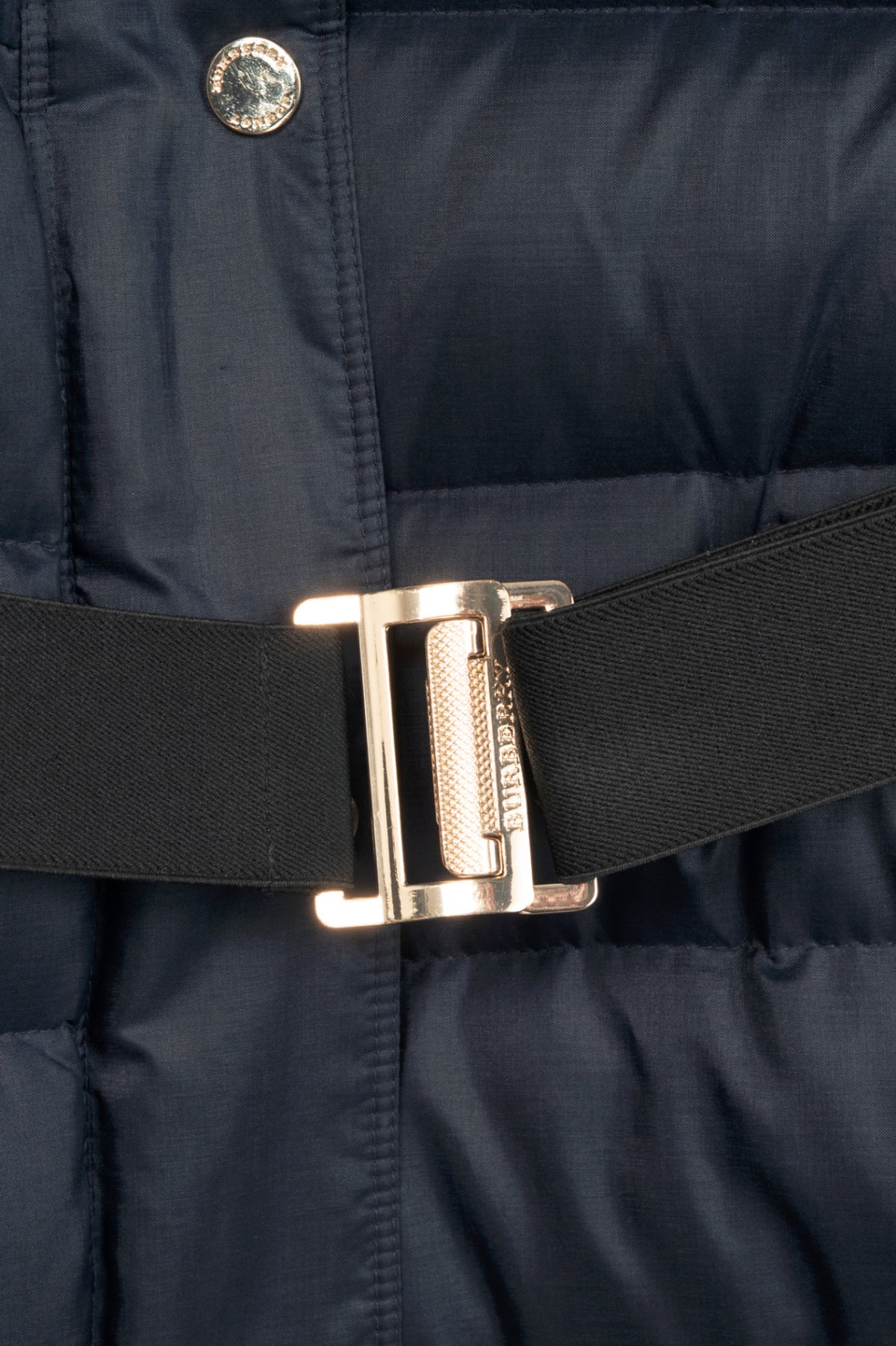 Burberry Abbeydale Navy Fur-Trim Hooded Quilted Puffer