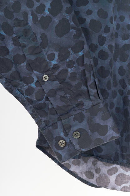 Acne Studios Isherwood Blue Animal Printed Buttoned Shirt