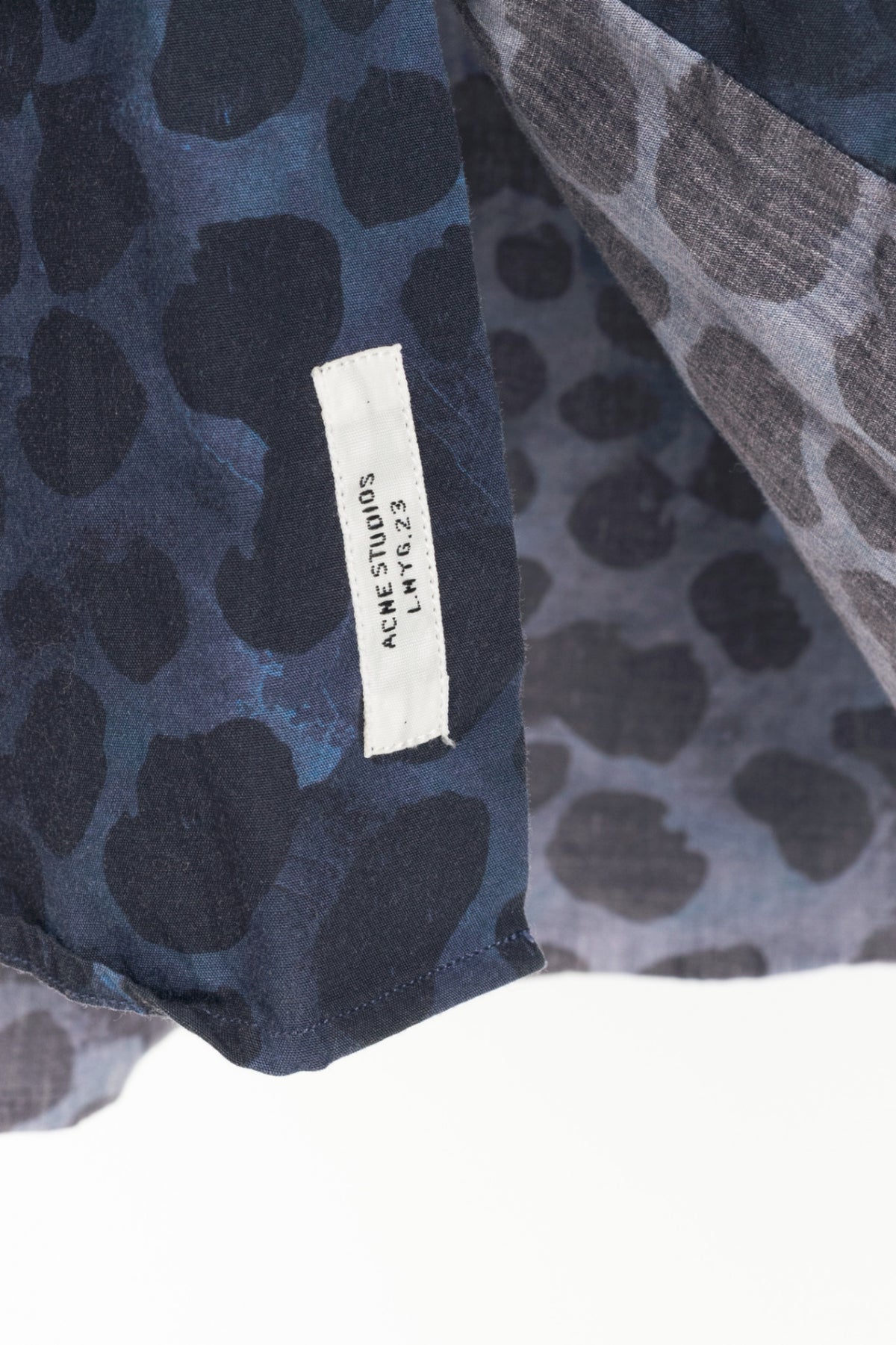 Acne Studios Isherwood Blue Animal Printed Buttoned Shirt