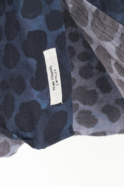 Acne Studios Isherwood Blue Animal Printed Buttoned Shirt