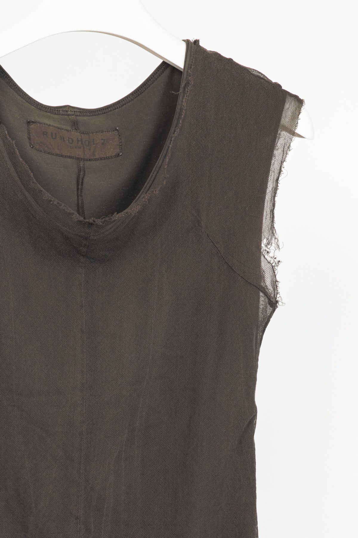 Rundholz Dip Brown Cotton Mesh & Jersey Midi Dress