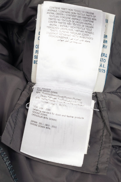 Moncler Flammette Grey Nylon Hidden-Hood Puffer Down Jacket