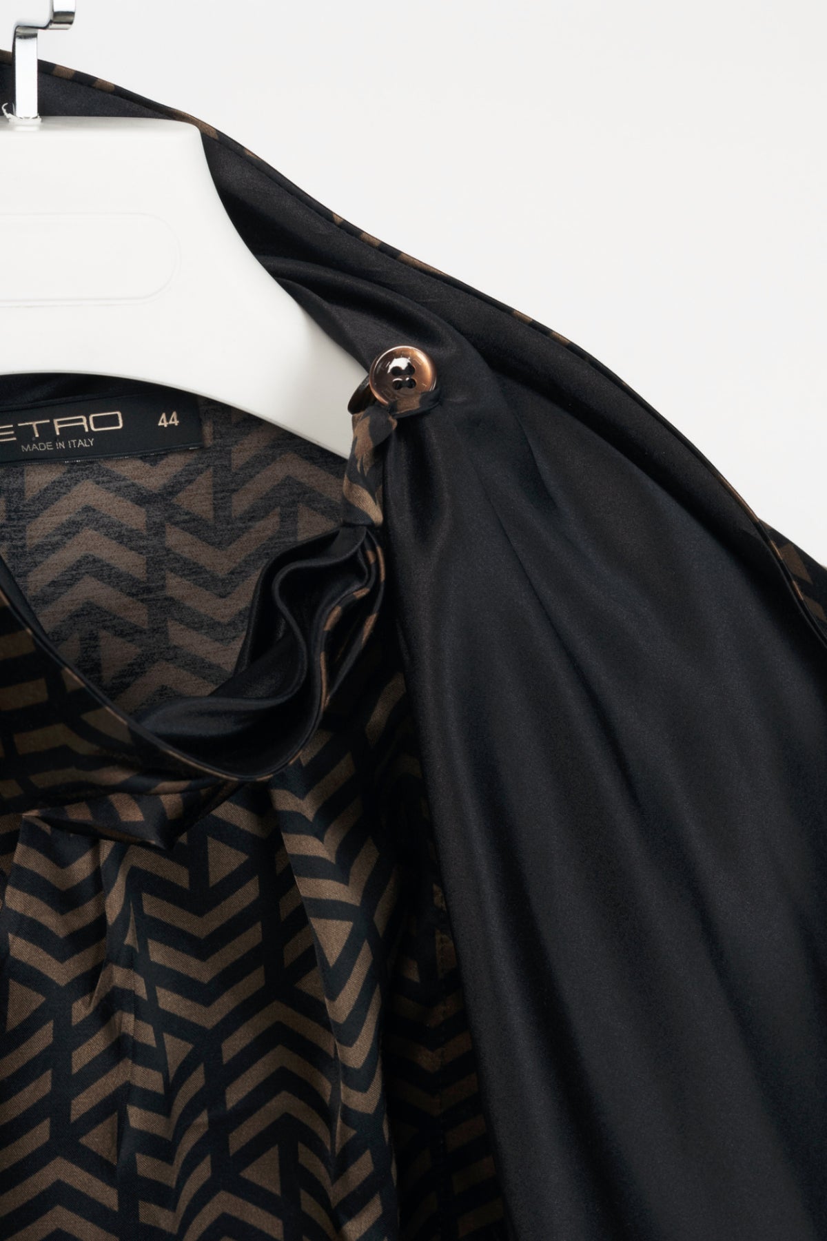 Etro Brown & Black Geometric-Print Viscose-Satin Scarf Mini Dress