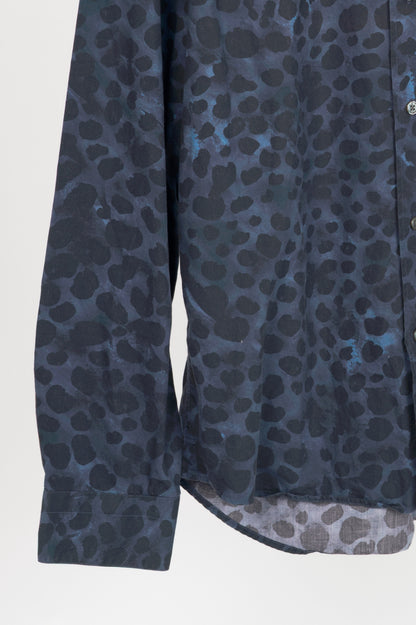Acne Studios Isherwood Blue Animal Printed Buttoned Shirt