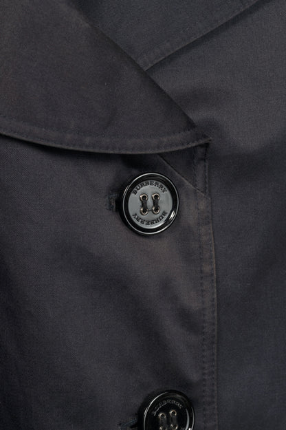 Burberry Navy Cotton Gabardine Belted Double-Breasted Trench Coat