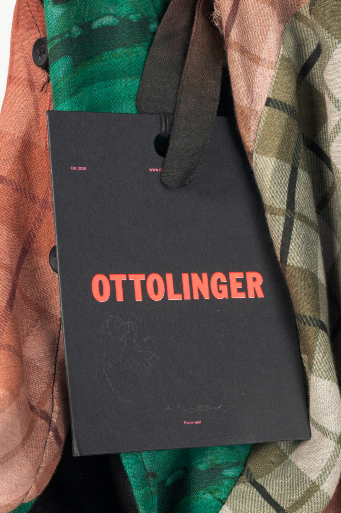 Ottolinger SS23 Runway Brooke-Print Plaid & Skull Twisted Drape Mini Dress