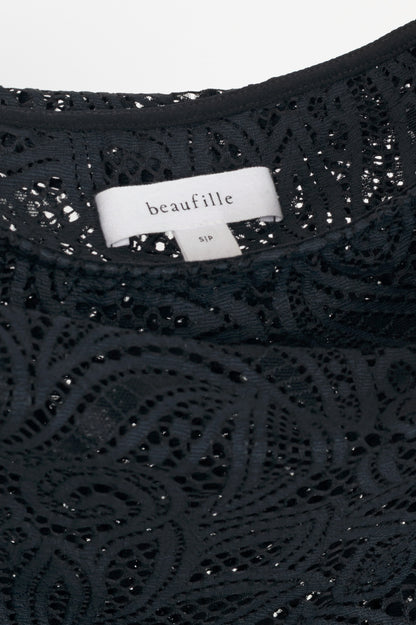 Beaufille Lotta Black Lace Off-Shoulder Maxi Dress