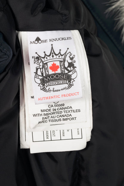 Moose Knuckles Stirling Navy Fox-Fur-Trim Hooded Parka